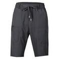 thumbnail image 3 of MIXUE Mens Shorts Summer Solid Color Elastic Waist Drawstring Stretch Sports Casual Loose Comfortable With Pockets Outwear,Gray,XXXL, 3 of 3