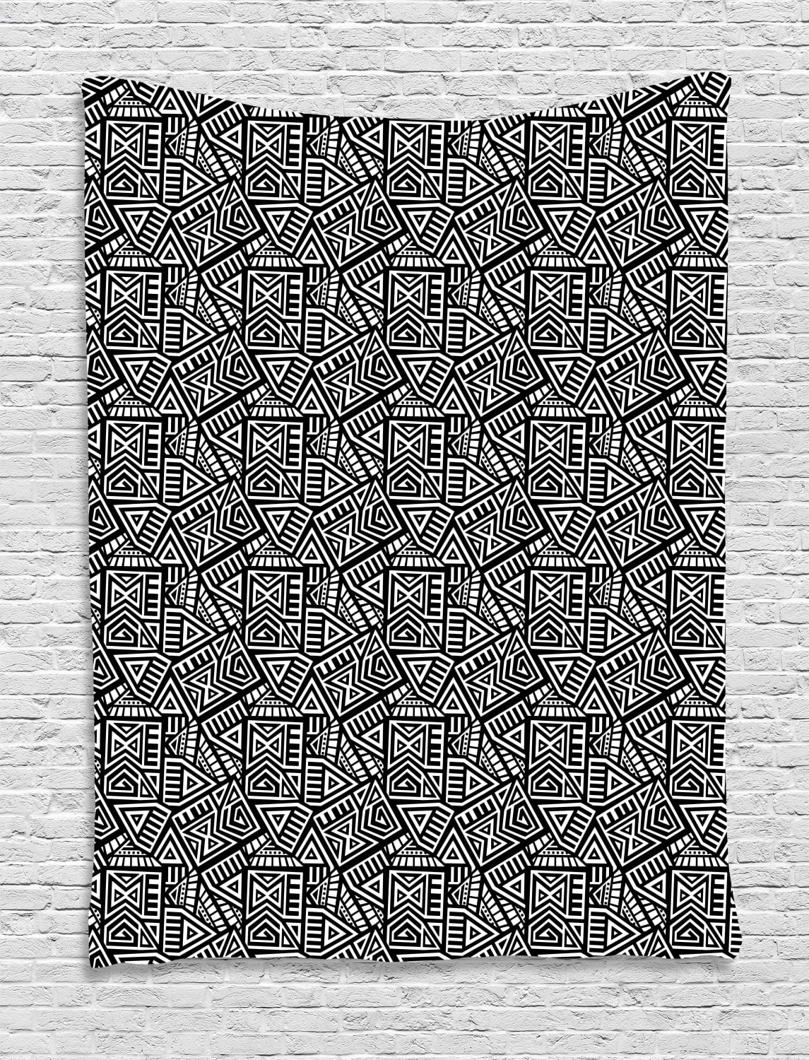 Aztec Tapestry, Geometric Maze Pattern Inspired by Tribal Culture