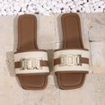 thumbnail image 6 of Ytobaz Slide Sandals for women Woven Buckle Flat Sandals Open Toe Slides Office Vacation Travel Walking Daily Casual Comfortable Footwear, 6 of 9
