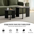 thumbnail image 3 of Round Nesting Coffee Tables Set of 2 for Living Room, Adjustable Height, HJhomeheart Mid Century Circle Side Tables for Bedroom Office Studio Apartment, 3 of 5