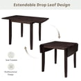 thumbnail image 5 of 3 Piece Dining Table Set, Wood Drop Leaf Dining Table Set with 2 X-Back Chairs for Small Places, Home Kitchen Furniture Dinette Set for 2 Person, Espresso, 5 of 7