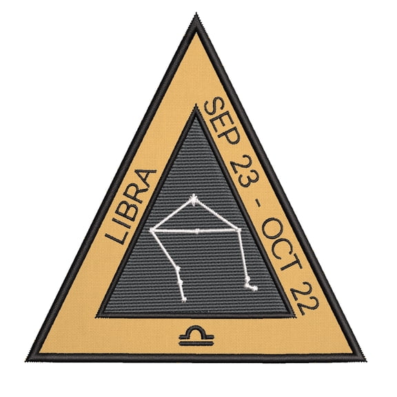 Libra Horoscope 4 Inch Iron Or Sew On Embroidered Fabric Badge Patch Astrology, Zodiac Iconic Series