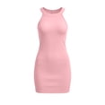 thumbnail image 3 of Women's Halter Bodycon Dresses Summer Sleeveless Slim Fits Casual Mini Dress Fashion Street Style Short Dresses ,Pinks,XL, 3 of 5