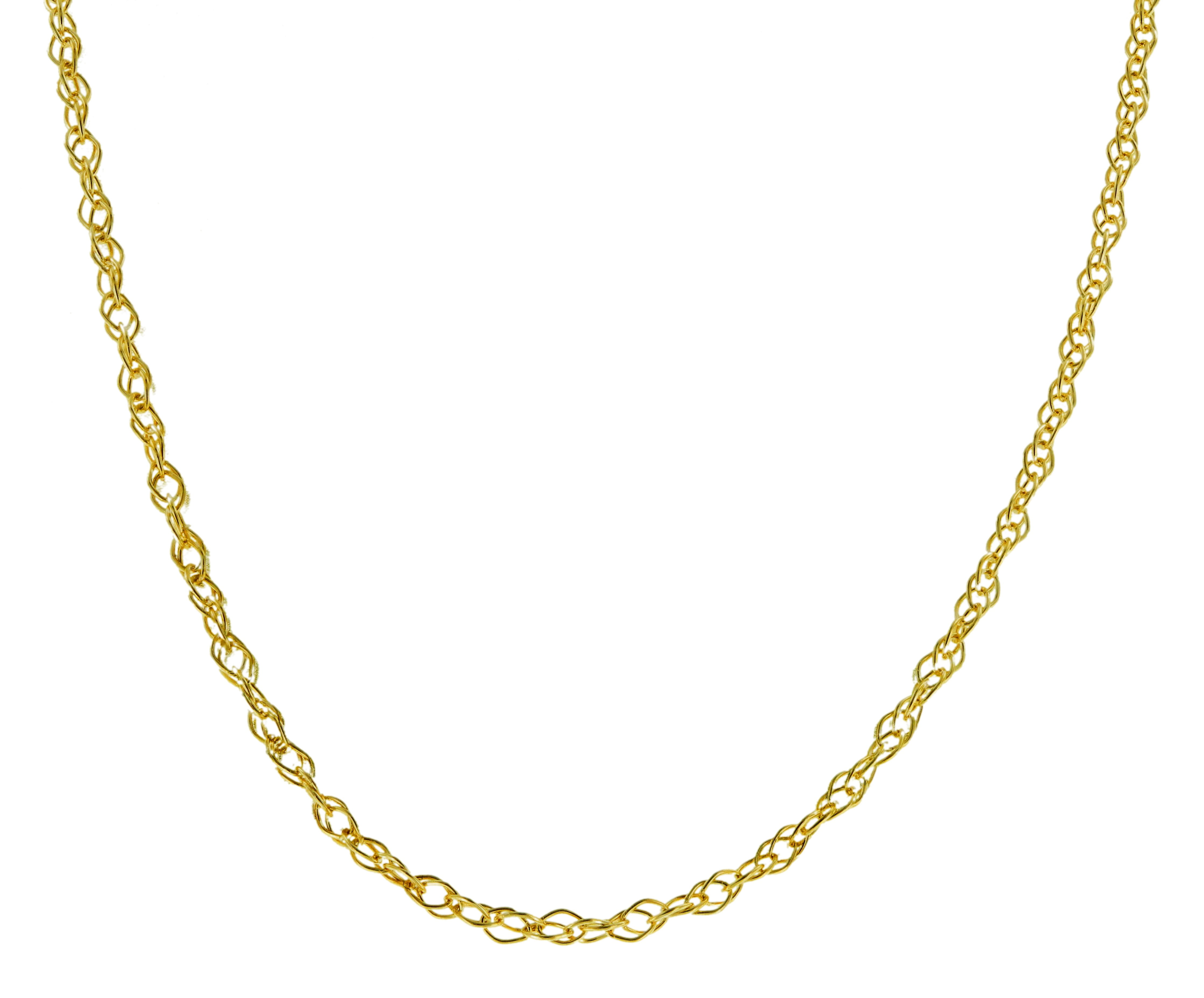 Floreo 14k Fine Gold Ultra Thin Delicate Carded Rope Chain Necklace