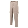 thumbnail image 4 of OSOLU Solid Color Cargo Trousers Men's Stretch Regular Fit Chino Trousers Cargo Wide Casual With Side Pockets Wide Leg Fabric Elegant Loose Hiking Long Outdoor Fashionable Classic Leisure Bottoms, 4 of 5