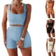 thumbnail image 2 of Eigraketly Conjunto de 2 unidades para correr, trotar, Fitness, chaleco para mujer, pantalones cortos, Tops cortos transpirables para viajar, Kit Uniforme atlético Café XL, 2 of 6