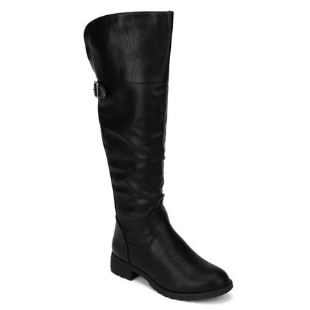

Nature Breeze Sarah-01 New Women Leatherette Round Toe Knee High Boot
