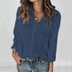 thumbnail image 2 of Sudadera con capucha para mujer,Camisa informal de cuello en V para mujer, manga larga, botones y bolsillo, tejido suave, versátil para uso diario, sopatenor, 2 of 9