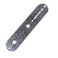 thumbnail image 1 of Replacment Metal Guitar Control Plate For Tele, Engraved Scrolls Silver, 1 of 4