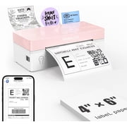 Rongta Bluetooth Shipping Label Printer, Wireless 4x6 Thermal Label Printer for Shipping Packages, Pink