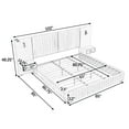 thumbnail image 4 of Aukfa Queen Size Upholstered Bed Frame with LED Lights and Built-In Nightstands, Oversized Wingback Headboard, Dark Gray, 4 of 8