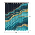 thumbnail image 5 of Blue Gold Wave Marble Pattern Shower Curtain 72"x84" ,Bathroom Decorative Shower Curtains Set with 12 Hooks,Modern Waterproof Washable Shower Curtain, 5 of 6