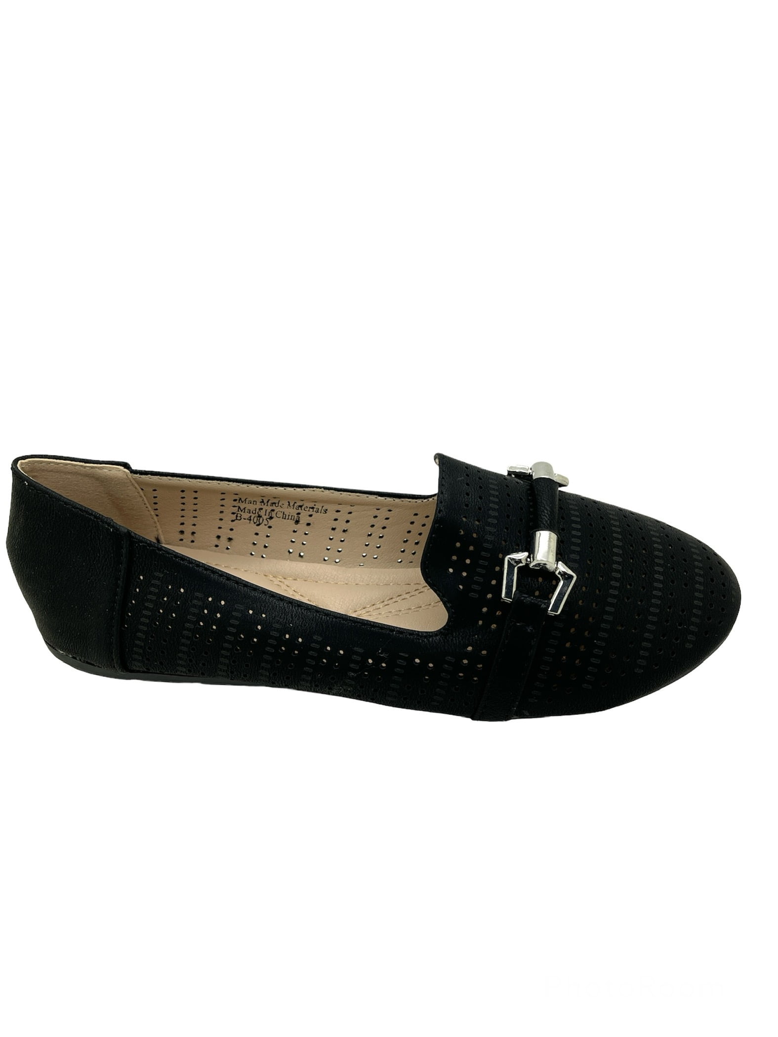 Victoria K Perforated Dot With Gold Ornament Ballerina Flats (Women)