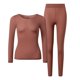 thumbnail image 3 of Conjunto de 2 piezas de ropa interior térmica sin costuras para mujer, camiseta de manga larga, calzoncillos largos, muy elásticos, conjunto térmico cálido para otoño e invierno, 3 of 5