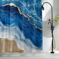 thumbnail image 2 of Blue Ocean Waves Fabric Shower Curtain Abstract Washable Shower Curtains for Bathroom, Waterproof Bath Curtain with Hooks Home Decor 72x72in, 2 of 8