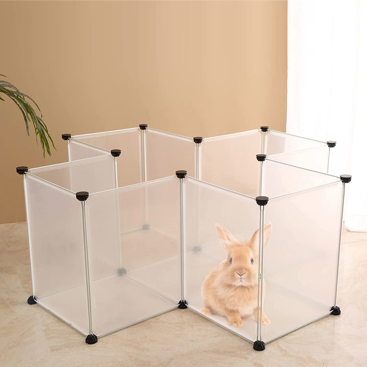 UWR-Nite Pet Playpen - Portable Plastic Dog Playpen Fence for Small Animals Puppy Cat Kitty Pet, DIY Puppy Playpen Indoor Outdoor Yard Fence Kennel Cage