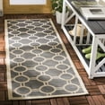 thumbnail image 2 of SAFAVIEH Courtyard Ariel Geometric Indoor/Outdoor Area Rug, Anthracite/Beige, 4' x 5'7", 2 of 10