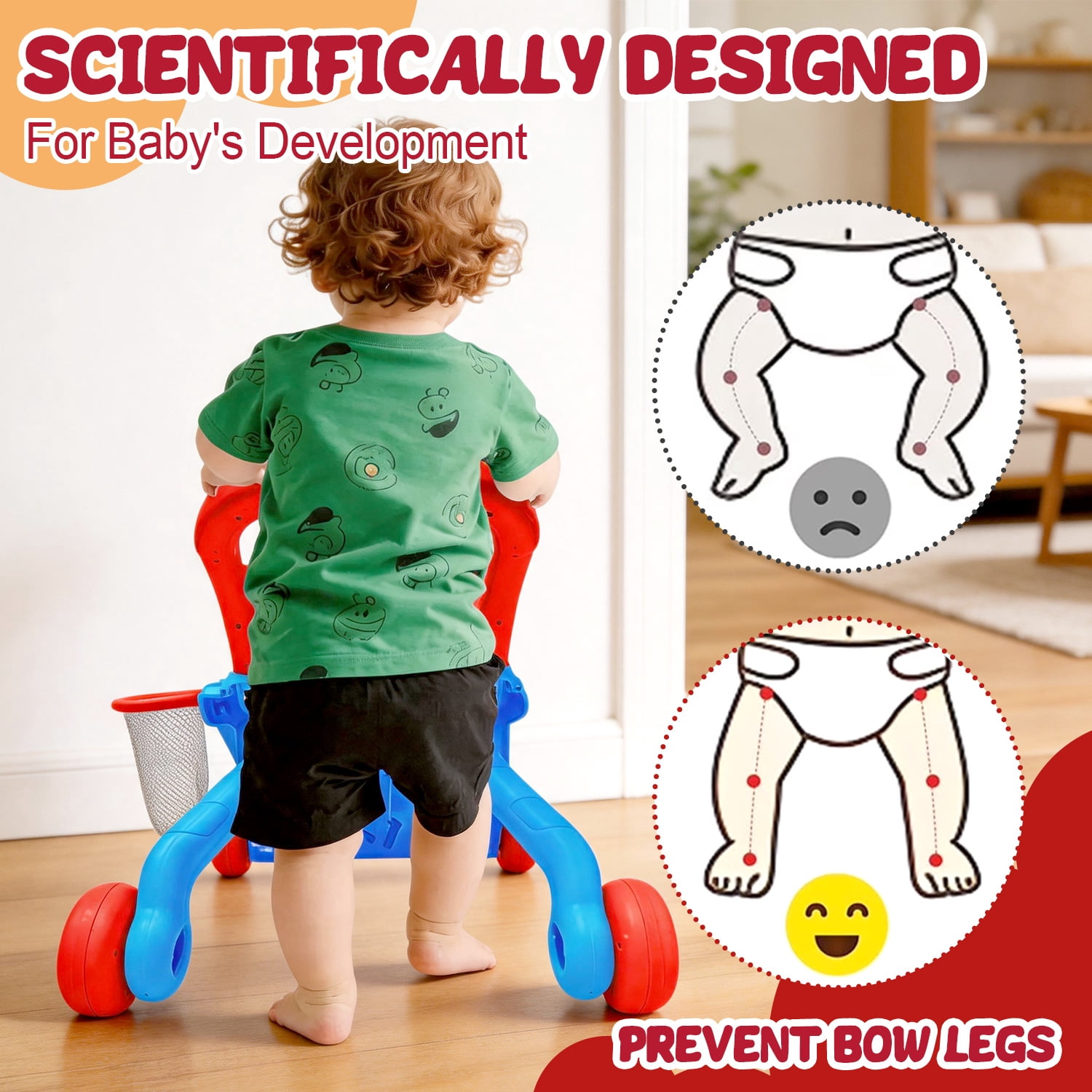 Aijohnny Baby Walker Toys,Push Walker for Boys & Girls Learning,Early Educational Toys for Kids,Birthday Gifts for Toddler 6-18 Months