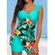 thumbnail image 1 of Traje de baño de 2 piezas para mujer, pantalones cortos con cinturón para el vientre, cuello en V, camiseta sin mangas, conjunto de traje de baño 2XL ER, 1 of 3