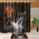 thumbnail image 1 of Cortina de baño ABPHQTO Diseño de animales salvajes Tigre jugando al agua 160x180 cm con Felpudo 40x60 cm, 1 of 1