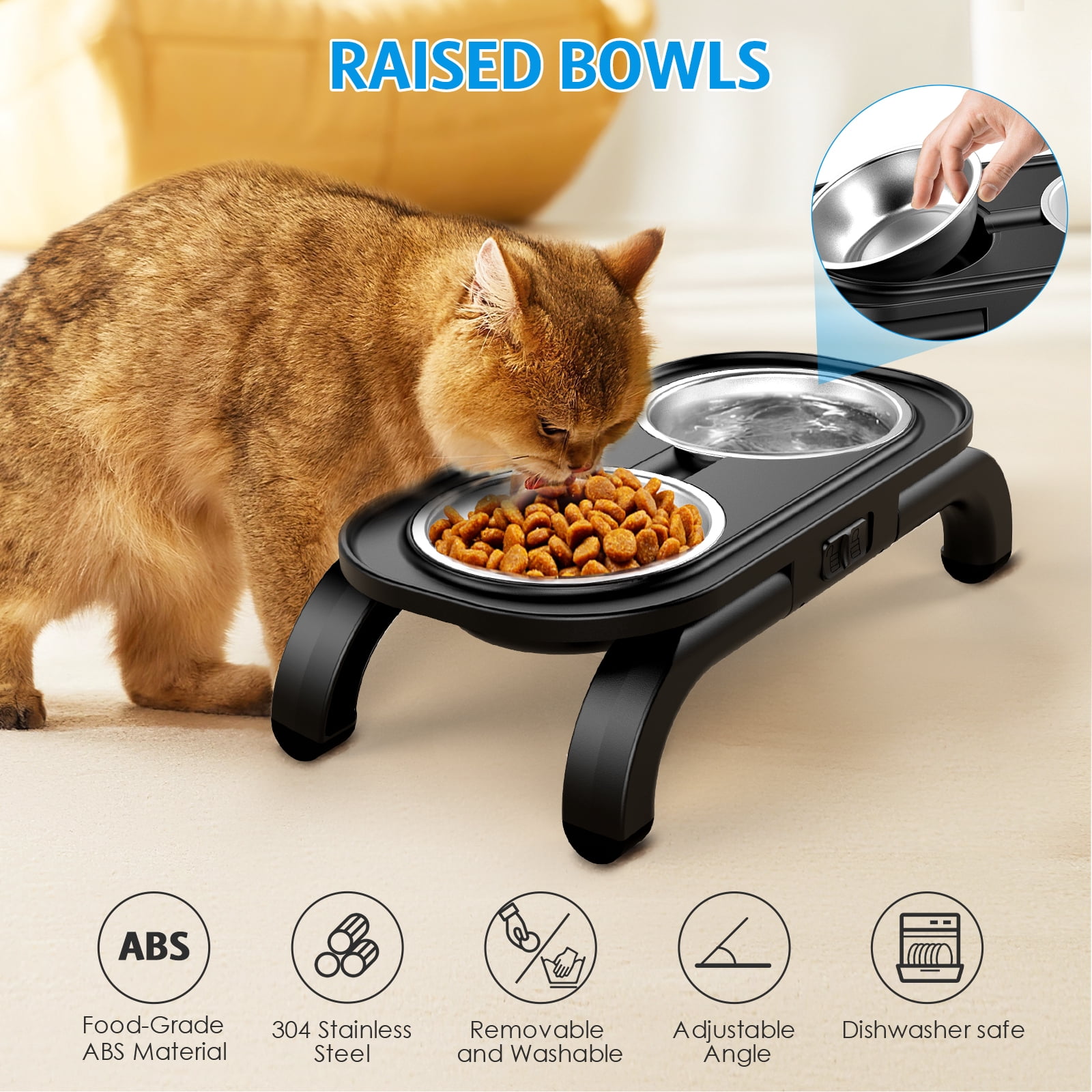 ORIA Pet Feeder Bowl, Spill Proof Pet Water Dispenser Vehicle/Outdoor/Indoor Drinking Water Bowl for Dogs and Cats