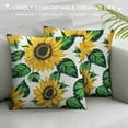 thumbnail image 3 of Creowell Yellow Sunflower Throw Pillow Case Square Cushion Cover Home Decorative Sofa Armchair Bedroom Livingroom Standard Pillowcase, 3 of 5