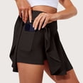 thumbnail image 4 of Women Flared High Waist Skater Skirt A Line Pleated Mini Skirt Stretchy Casual Basic Dance Skirt for Everyday Wear Black L, 4 of 4