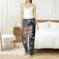 thumbnail image 4 of Salouo Black Dragon Cliff Dawn Print Women's Pajama Pants Casual Loose Sweatpants PJs Flowy Pants Drawstring Palazzo for Women Wide Leg Pants Lounge Pajama -Medium, 4 of 8
