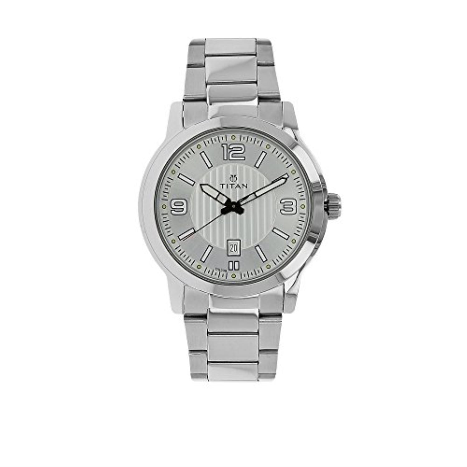 Titan - titan men's neo analog-quartz watch with brass strap, silver ...