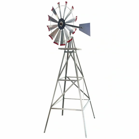 11-foot Tall Windmill w/Plain Tail and Metal Stand