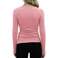 thumbnail image 3 of OSOLU Women Ladies Fashion Fit Loose Crew Neck Slim Tops Solid Color Long Sleeve T-Shirt Tee Tops Leisure Dailywear, 3 of 4