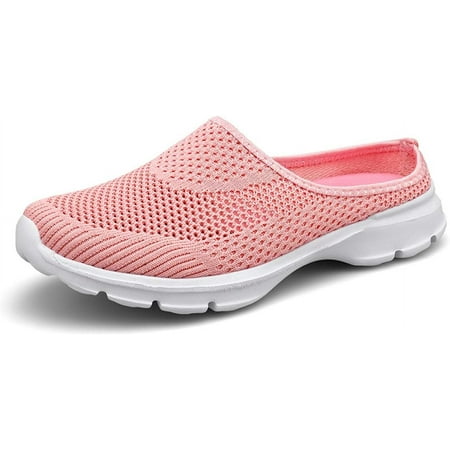 

Womens Breathable Mesh Walking Mules Sneakers Open Back Slip On Shoes