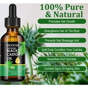 Mooyam 2 Pack Jamaican Black Castor Oil,Natural Massage Oil for Hair,Skin,Nail,Eyebrows and Eyelashes,Suitable for All Hair & Skin Type,4oz