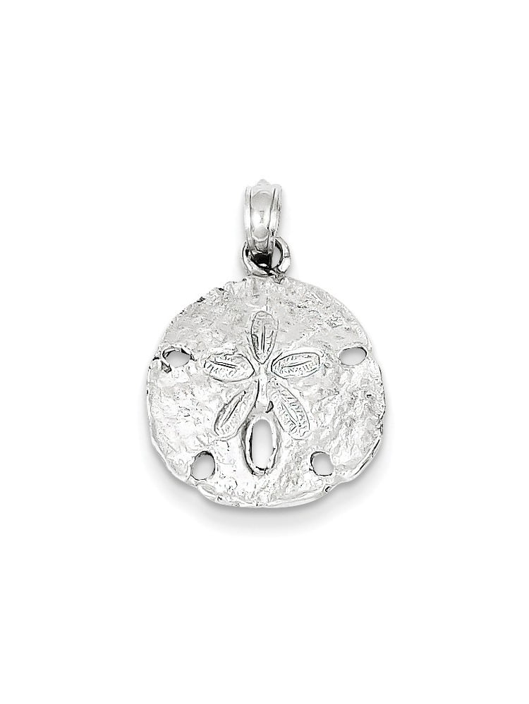 14K White Gold Polished N Block Initial Small Charm Pendant 