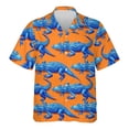thumbnail image 3 of Camisa hawaiana con estampado 3D de animales divertidos para hombre, camisas Aloha con patrón de cocodrilo, blusas casuales holgadas de manga corta con solapa de verano, 3 of 5