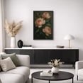 thumbnail image 5 of Framed Canvas Print Peony Floral Wall Art Dark Botanical Decorative for Living Room Bedroom - 24"x36" BLACK, 5 of 8