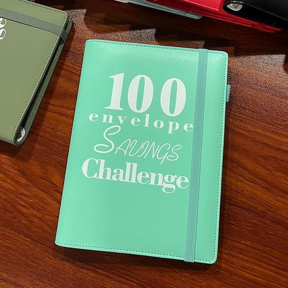 YUANOU 100 Envelope Challenge Binder Couple Challenge Event Save Together Challenge Notepad Savings Folder Envelopes(green)(With stickers +25 4-panel inner pages)