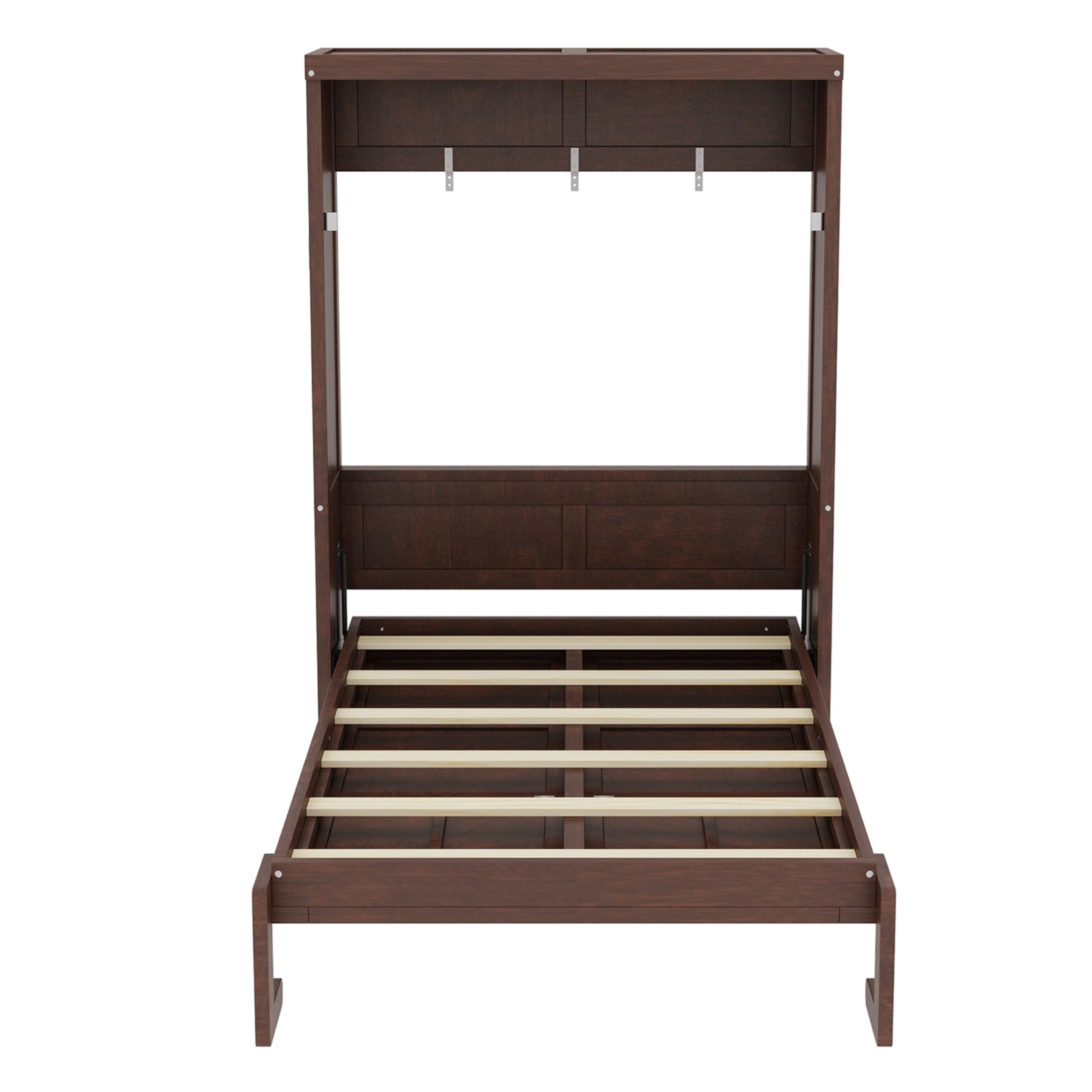 Noble House Bravella Twin Size Murphy Bed, Foldable Hidden Wall Bed Cabinet with Slat Support, Space Saving, Espresso