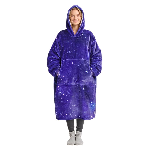Catalonia Oversized Sherpa Hoodie Blanket for Adults