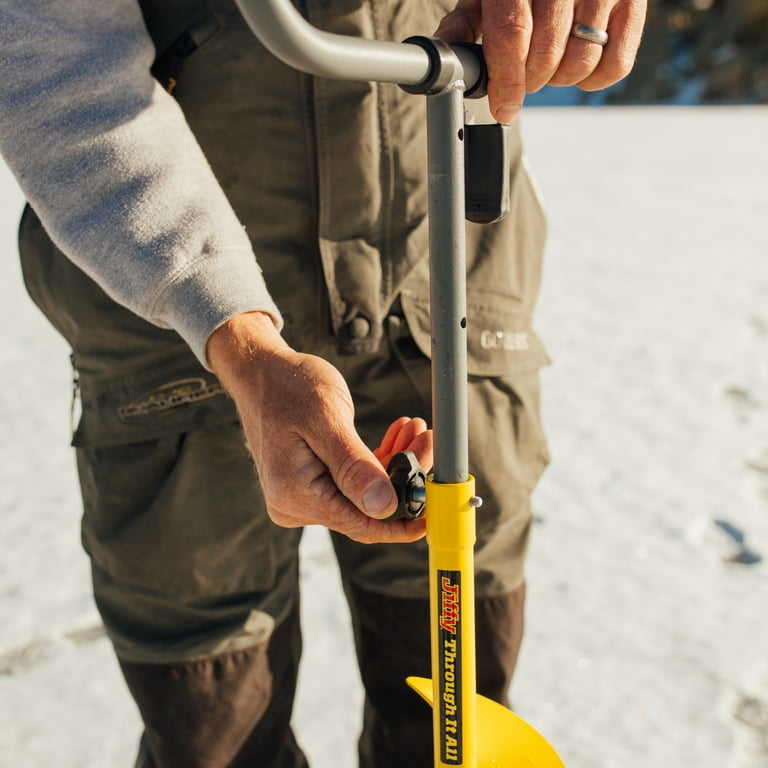 Jiffy Hand Auger, Flip-Down, Extendable, 6-Inch, Steel, Yellow