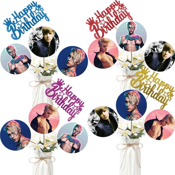 Party Centerpieces Justin Party Bieberal Decoration Table Toppers Photo Props Booth Center Piece Decor Birthday Party Supplies