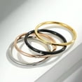 thumbnail image 5 of 1mm Black/Rose Gold/Silver CZ Band Women Stainless Steel Engagement Ring Sz 5-10, 5 of 9