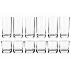 Mainstays Tennyson 12-Piece Clear Glass Drinkware Set