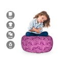 thumbnail image 2 of Damask Storage Toy Bag Chair, Monochrome Curvy Floral Ornaments Continuous Nostalgic Illustration, Stuffed Animal Organizer Washable Bag, Large Size, Pink Magenta, by Ambesonne, 2 of 3
