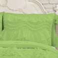 thumbnail image 3 of D.N.G. BEDDINGS 800 Thread Counts, 100% Egyptian Cotton, 550 GSM Microfiber filled Quilt Ruffled With Small Pom Pom Textured 5 Piece Oversized Super King Size Comforter Set, Sage, 3 of 6