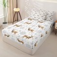 thumbnail image 2 of Castle Fairy Winter Deer Snowflake Zipper Queen Comforter Set with Fitted Sheet and 2 Pillowcases,Merry Christmas Zipper Bedding Set,Brown Gray,Grey Reversible,4 Pieces, 2 of 6