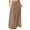 Light Brown, variant on WTOBBY Women's Solid Color Flowy Maxi Skirt Bohemian Style Casual Summer Beach Long Skirt Elastic Waist Lightweight Tiered Pleated Skirt with Drawstring Waist,Gray 2XL