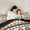 thumbnail image 4 of Homewish Retro Boho Tribal 7 Pieces Bedding Comforter Set,Rustic Farmhouse Horse Full Bedding Set,Orange Beige Fitted Sheet Flat Sheet For Boy Kids,Ultra Soft Home Decor Reversible, 4 of 8