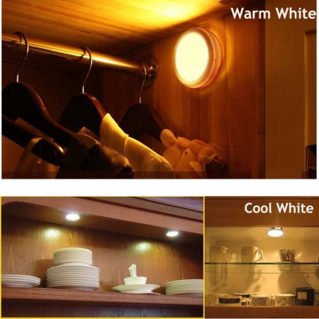 3/6 X Kitchen Counter Under Cabinet Warm/Pure White LED Light Puck Energy Saving 