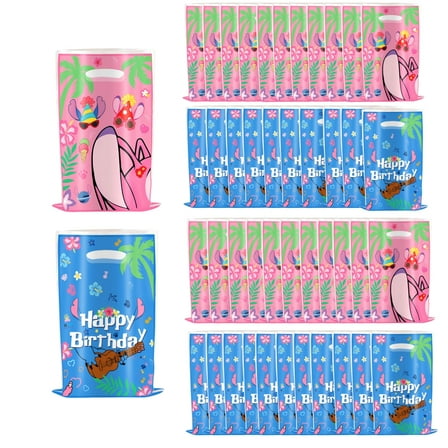 20Pcs Lilo And Stich Experiment 626 Anime Party Favor Bags - Beautiful Cartoon Theme Gift Bags with Handles for Birthday Candy, Kids Party Decorations Supplies